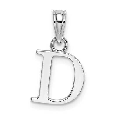 D Block Initial Charm 10k White Gold Polished 10K6423WD, MPN: 10K6423WD, 63721800724