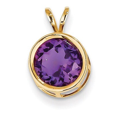 8mm Amethyst bezel pendant 14k Gold XP303AM, MPN: XP303AM, 883957232867