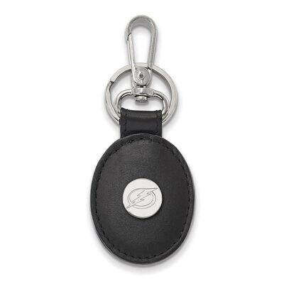 Tampa Bay Ligtning Black Leather Oval Key Chain Sterling Silver SS013LIG-K1, MPN: SS013LIG-K1, 8867…