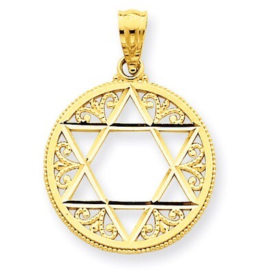 Filigree Star of David Pendant 14k Gold C3739, MPN: C3739, 191101095290