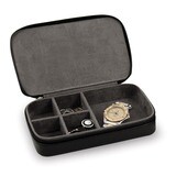 Black Leather Jewelry Box with Zippered Closure GM8750, MPN: GM8750, 797140516316