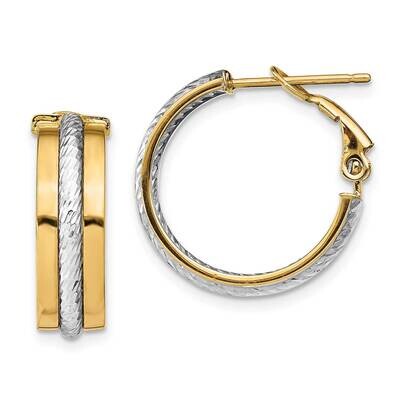 Leslie&#39;s Rhodium Textured Hoop Earrings 14k Gold HB-LE2027, MPN: LE2027, 191101978586