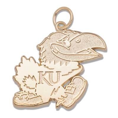 University Of Kansas Polished Jhawk 1/2 Inch Charm 14k Gold UKS011, MPN: UKS011, 634401106292