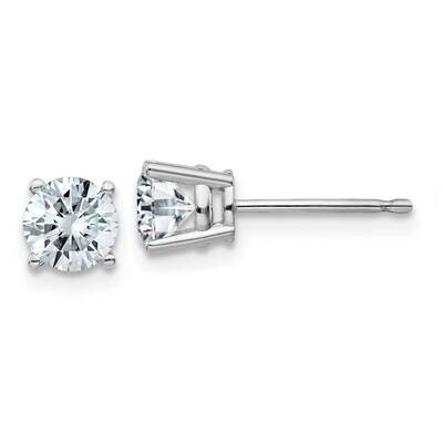 1ct. 5.0mm Round D E F Pure Light Moissanite Earrings 14k White Gold WG326-8MP, MPN: WG326-8MP, 191…