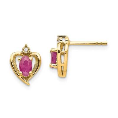 Diamond &amp; Ruby Earrings 14k Gold XBS491, MPN: XBS491, 883957413990