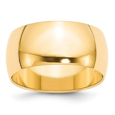 10mm Half Round Band 14k Yellow Gold HR100 Engravable, MPN: HR100, 886774483726