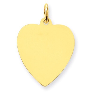 Plain .027 Gauge Engravable Heart Disc Charm 14k Gold XM196/27, MPN: XM196/27, 883957485478