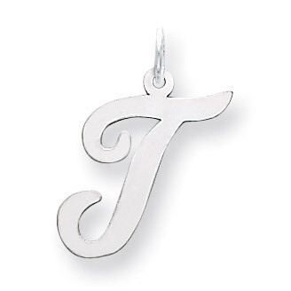Large Script Initial T Charm 14k white Gold YC663T, MPN: YC663T, 883957030876