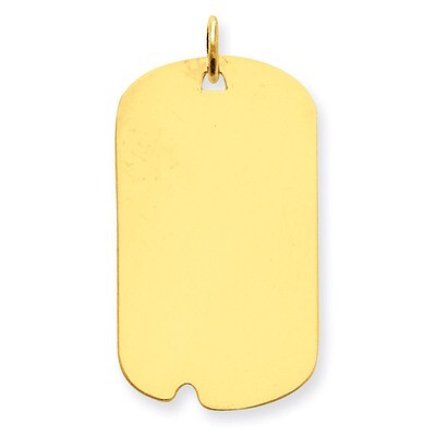Plain .035 Gauge Engravable Dog Tag with Notch Disc Charm 14k Gold XM297/35, MPN: XM297/35, 8839574…