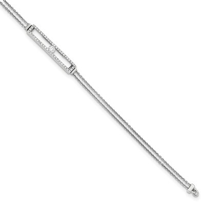 7 Inch Polished Diamond 2-Strand Bracelet 14k white Gold Y12766AA, MPN: Y12766AA,