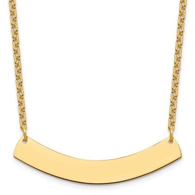 Medium Polished Curved Blank Bar Necklace Gold-plated Sterling Silver XNA1205GP, MPN: XNA1205GP,
