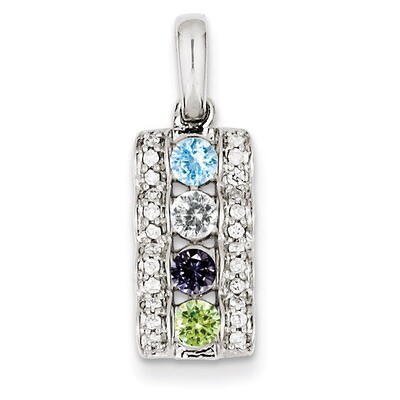 4 Birthstones Family Jewelry Diamond Semi-Set Pendant 14k White Gold XMPW44/4, MPN: XMPW44/4, 88395…