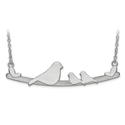 Laser Bird Family 2 Children Pendant with Chain Sterling Silver Rhodium-plated XNA678SS, MPN: XNA67…