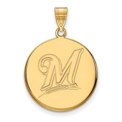 Milwaukee Brewers Large Disc Pendant Gold-plated Silver GP015BRE, MPN: GP015BRE, 886774918150