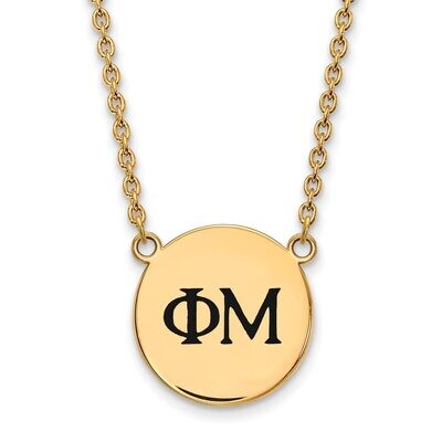 Phi Mu Small Enameled Pendant with 18 Inch Chain Gold-plated Silver GP017PHM-18, MPN: GP017PHM-18, …
