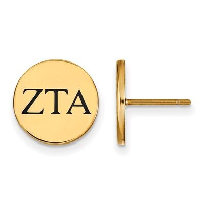 Zeta Tau Alpha Enameled Post Earrings Gold-plated Silver GP033ZTA, MPN: GP033ZTA, 886774936321