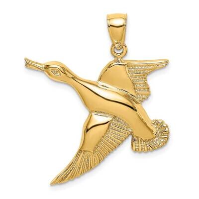 Textured Flying Duck Charm 14k Gold 2-D K6573, MPN: K6573, 637218059782