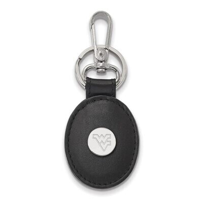 West Virginia University Black Leather Oval Key Chain Sterling Silver SS013WVU-K1, MPN: SS013WVU-K1…