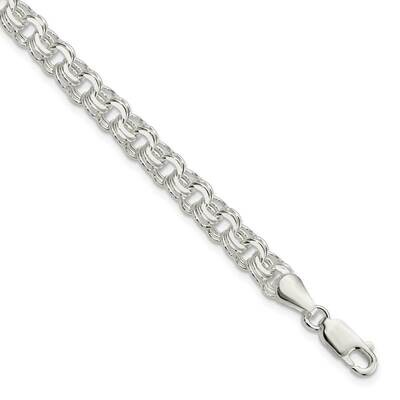 6mm Triple Link Charm Bracelet Sterling Silver Polished QG5831-8, MPN: QG5831-8, 191101781629