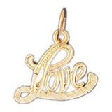 Dazzlers Jewelry Love Pendant Necklace Charm Bracelet in Yellow, White or Rose Gold 10220, MPN: DZ-…