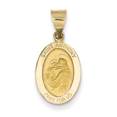 Saint Anthony Medal Pendant 14k Gold Polished and Satin XR1288, MPN: XR1288, 886774619408