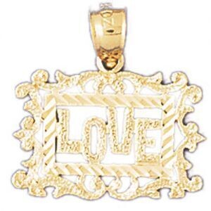 Dazzlers Jewelry Love Pendant Necklace Charm Bracelet in Yellow, White or Rose Gold 10226, MPN: DZ-…