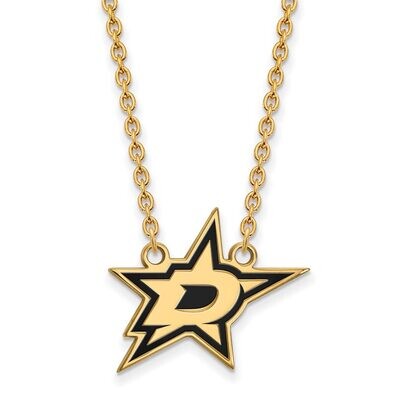 Dallas Stars Large Enamel Pendant with Chain Necklace Gold-plated Silver GP011STA-18, MPN: GP011STA…