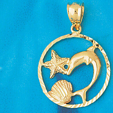 Dazzlers Jewelry Dolphin Pendant Necklace Charm Bracelet in Yellow, White or Rose Gold 479, MPN: DZ…