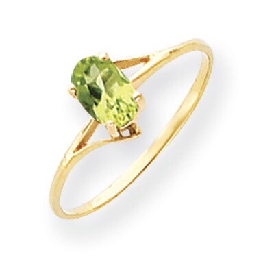 Peridot Ring 14k Gold 6x4mm Oval Y4659PE, MPN: Y4659PE, 883957561479