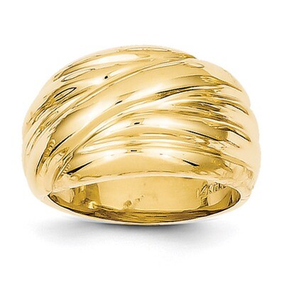Scalloped Dome Ring 14k Gold Polished R343, MPN: R343, 886774300542