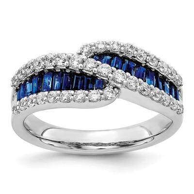 Sapphire Diamond Ring 14k White Gold RM5743-SA-062-WA, MPN: RM5743-SA-062-WA, 883957719948