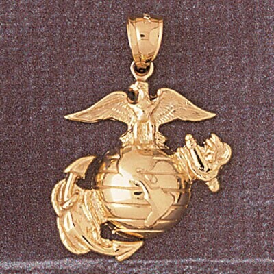 Dazzlers Jewelry Us Navy Sign Pendant Necklace Charm Bracelet in Yellow, White or Rose Gold 4645, M…