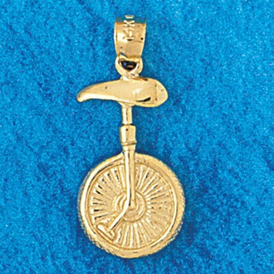 Dazzlers Jewelry Biker Bicycle Pendant Necklace Charm Bracelet in Yellow, White or Rose Gold 3661, …
