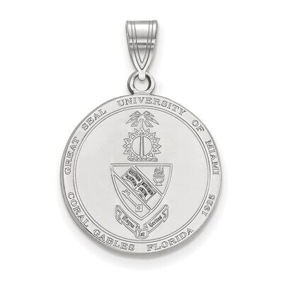 University of Miami Large Crest Pendant Sterling Silver SS067UMF, MPN: SS067UMF, 886774725802