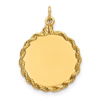 Engravable Round with Rope Polished Disc Sterling Silver Gold-plated QM385G/18, MPN: QM385G/18, 883…