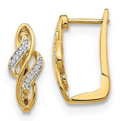 Hinged Hoop Earring 14k Gold Diamond EM5444-005-YA, MPN: EM5444-005-YA, 191101333668