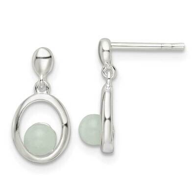 Light Blue Quartzite Post Oval Dangle Earrings Sterling Silver Polished QE16390, MPN: QE16390, 1969…