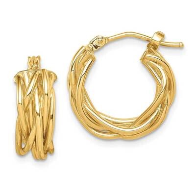 Braided Hoop Earrings 14k Gold Polished  TF1472, MPN: TF1472, 191101982729
