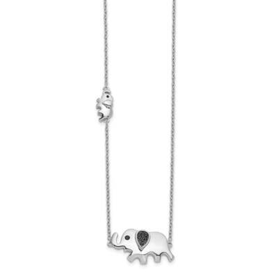 Black Diamond Elephant Necklace 14k White Gold PM3771-BK-005-WA, MPN: PM3771-BK-005-WA, 883957276397