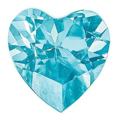 Blue Zircon 4mm Heart Faceted AA Quality BZ-0400-HTF-AA, MPN: BZ-HTF-AA,