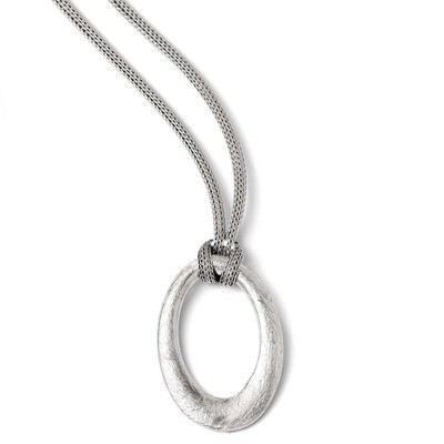 Leslie&#39;s Scratch Finish Mesh Necklace with 2 Inch Extension - Sterling Silver HB-QLF258-18.5, MPN: …