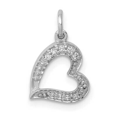 1 20Ct. Diamond Curved Heart Charm 14k White Gold PM4860-005-WA, MPN: PM4860-005-WA, 843642041266