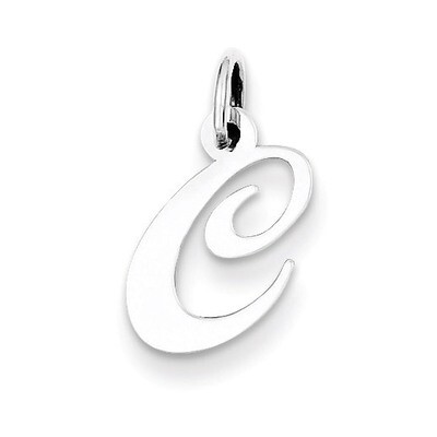 Script Initial C Charm Sterling Silver Fancy QC5086C, MPN: QC5086C, 883957572260