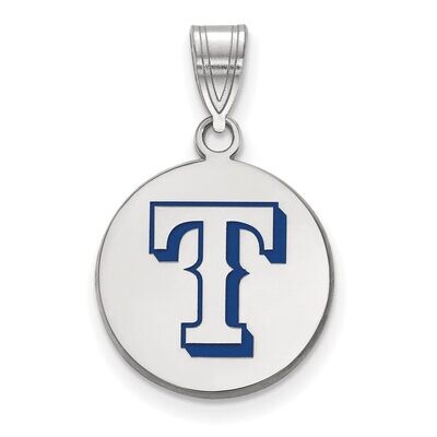 Texas Rangers Medium Enamel Disc Pendant Sterling Silver SS016RAN, MPN: SS016RAN, 886774627885