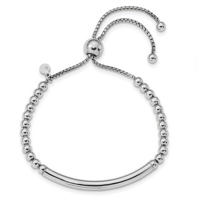 Leslie&#39;s Beaded Adjustable Bracelet Sterling Silver Polished HB-QLF887, MPN: QLF887, 191101752889