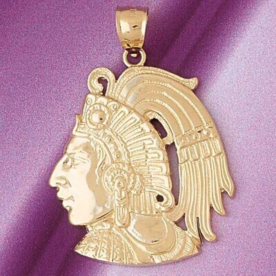 Dazzlers Jewelry Mayan Warrior Pendant Necklace Charm Bracelet in Yellow, White or Rose Gold 4816, …