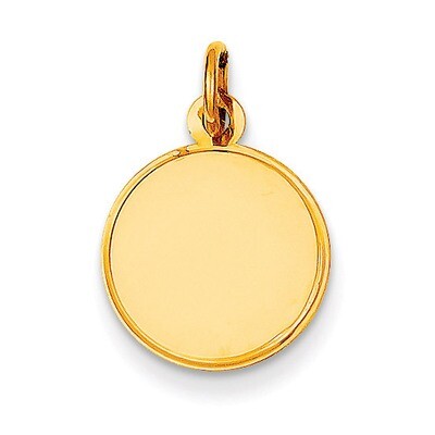 Plain .018 Gauge Engravable Round Disc Charm 14k Gold XM148/18, MPN: XM148/18, 883957485324