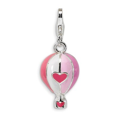 3-D Enameled Hot Air Balloon Charm Sterling Silver QCC123 by Amore La Vita, MPN: QCC123, 8839573308…