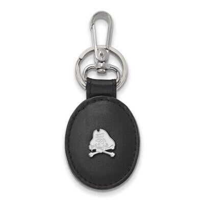 East Carolina University Black Leather Oval Key Chain Sterling Silver SS061ECU-K1, MPN: SS061ECU-K1…