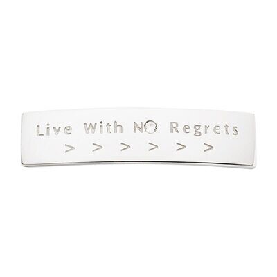 Nikki Lissoni Silver-plated Medium Tag of 42 x 9 mm with Swarovski Stones Live with No Regrets T101…